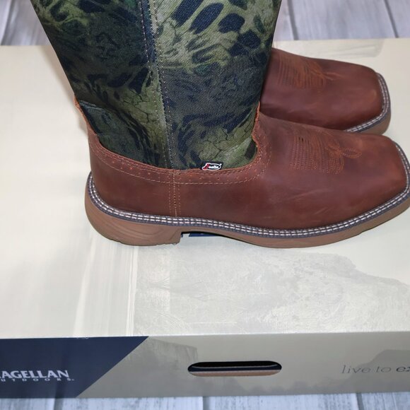 NWOT Justin Original Work Boots Rush Strike Camo 17 In Snake Resistant Soft Toe main image 8